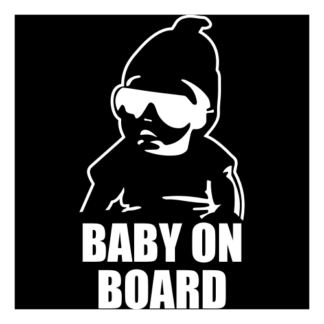 Badass Baby On Board Decal (White)